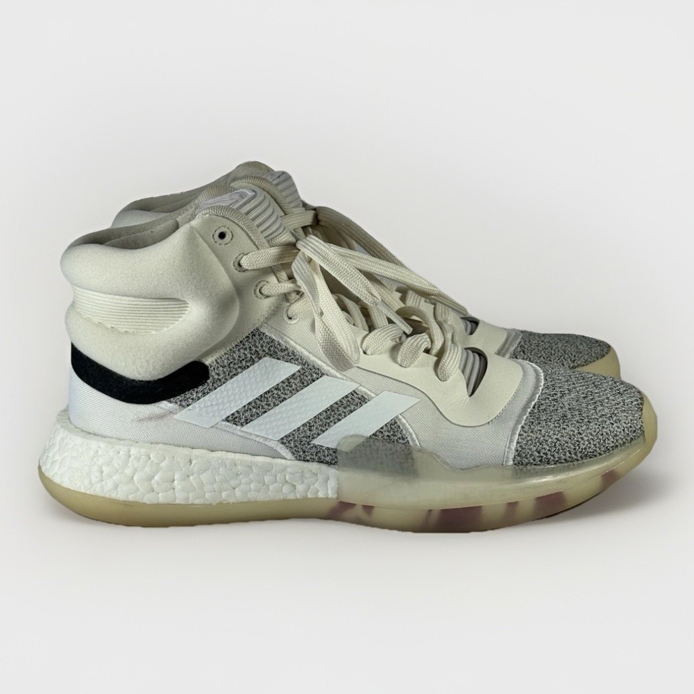 Adidas Marquee Boost Mid Basketball Shoes G28978 White Grey Mens Size 10.5